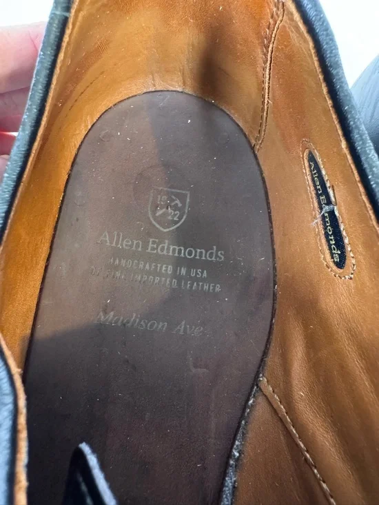 Allen Edmonds Men’s Black Madison Ave Cap Toe Oxford Style Shoe Mens 11.5 D - Picture 9 of 13